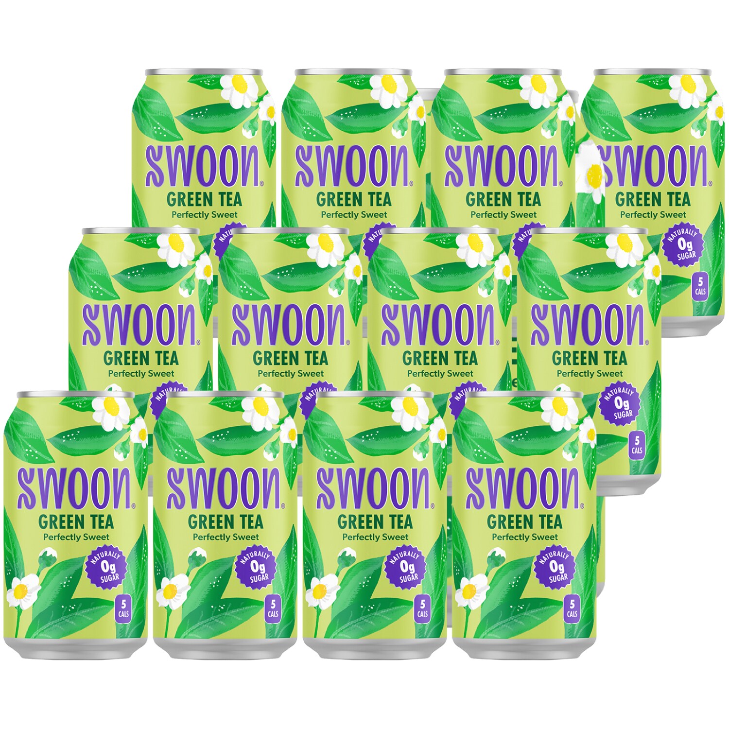 Swoon Zero Sugar Green Tea, Can, Case